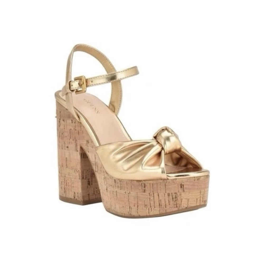 Guess Yipster Platform Heeled Cork Wedge Sandals Women's US Size 8. No box
